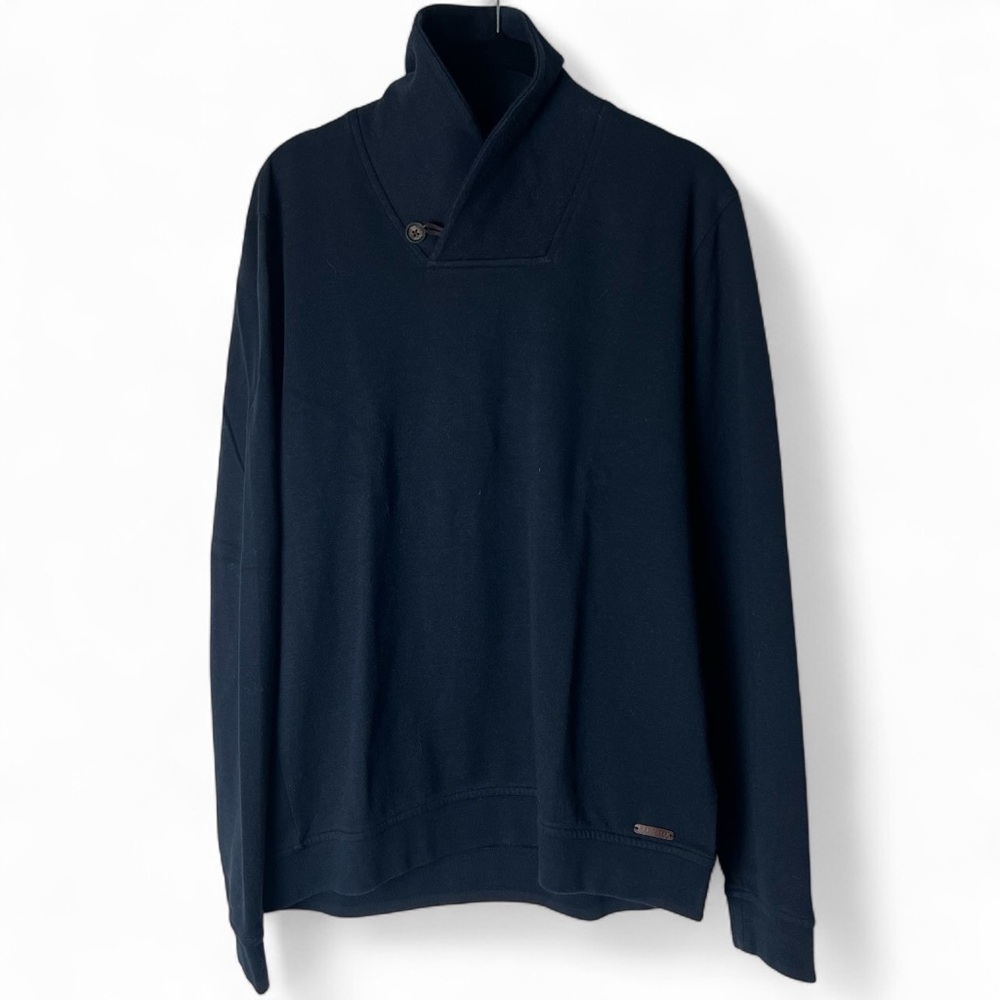 Ted Baker‎ London Men’s Shawl-Collar Button Pullover Black – Sz. 4 (L)